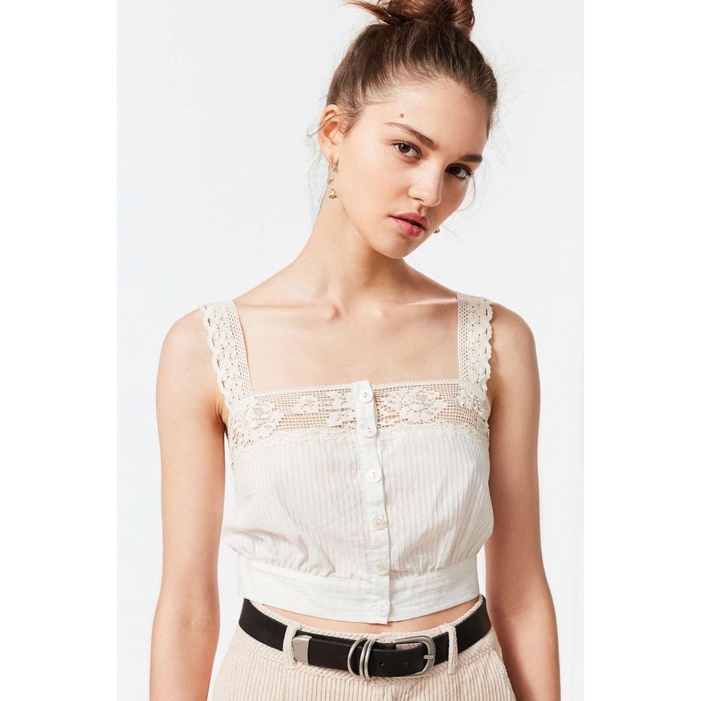 NWT Urban Outfitters Ivory Crop Top